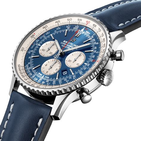 breitling navitimer 01 43mm blue|breitling navitimer chrono 46mm watch.